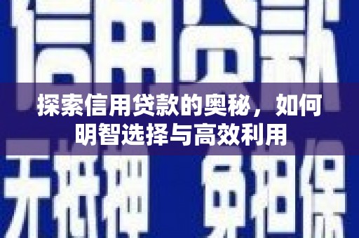 石河子探索信用贷款的奥秘，如何明智选择与高效利用