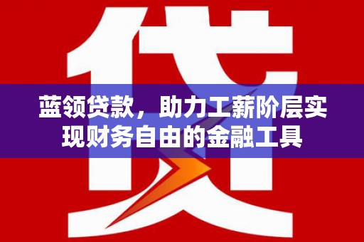 石河子蓝领贷款，助力工薪阶层实现财务自由的金融工具